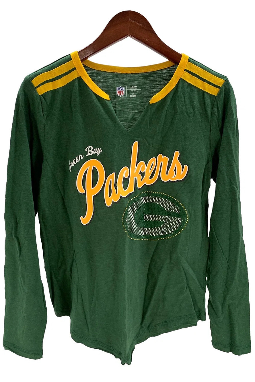 NFL Women's Long Sleeve V-Neck Tee Packers - Regular